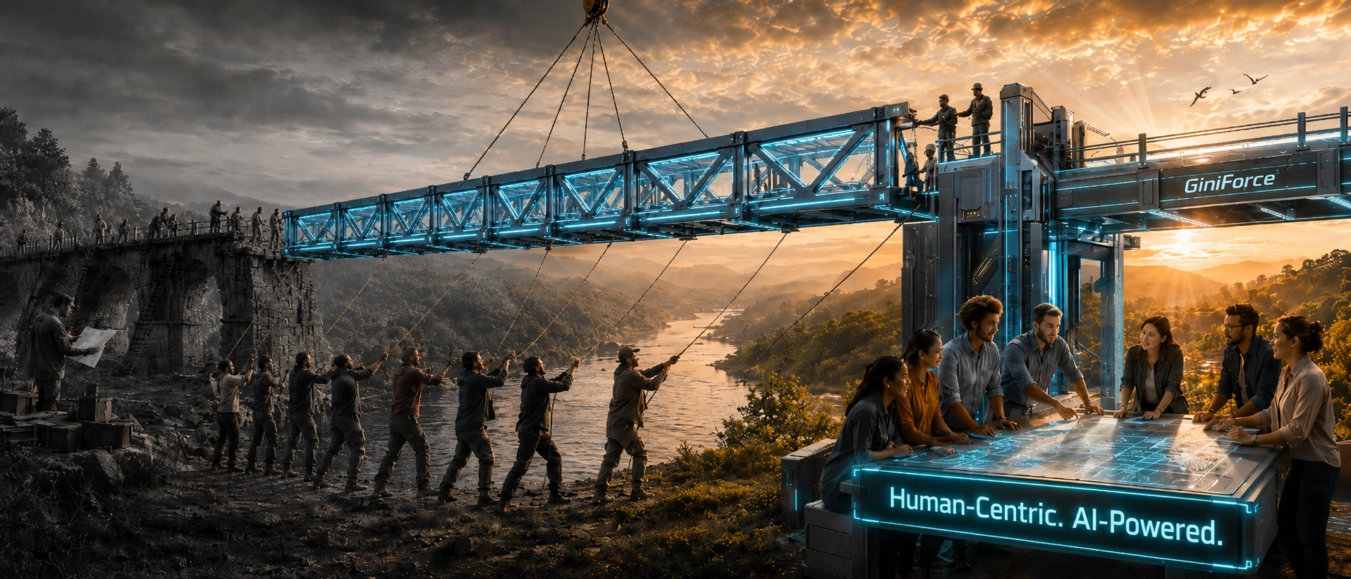 GiniForce hero image: Be a Part of History Building the Bridge Between Old & New Economies